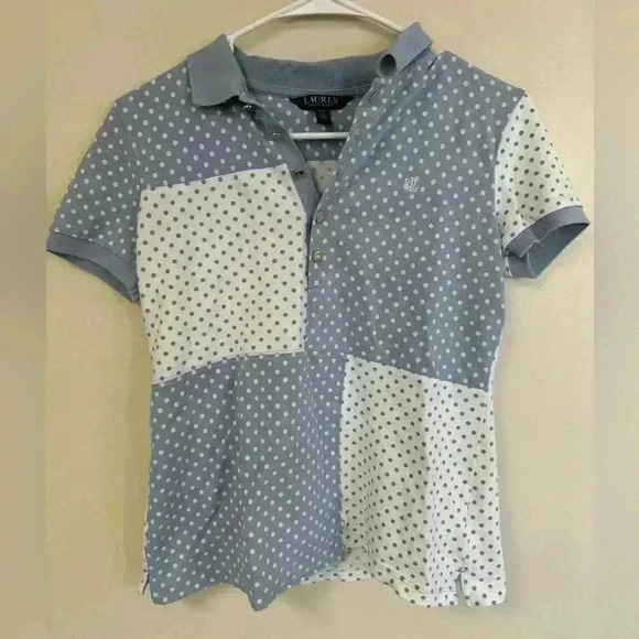Lauren Ralph Lauren Tops - Ralph Lauren Polka Dotted Patchwork Styled Top